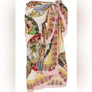 Dolce and Gabbana Yellow Pink Cotton Pareo